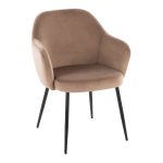 Buena Black Metal Brown Velvet Contemporary Dining Chairs (Set of 2) 12 Buena Black Metal Brown Velvet Contemporary Dining Chairs (Set of 2)