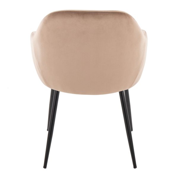 Buena Black Metal Brown Velvet Contemporary Dining Chairs Set of 2 5