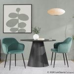 Buena Black Metal Green Velvet Contemporary Dining Chairs (Set of 2) 10 Buena Black Metal Green Velvet Contemporary Dining Chairs (Set of 2)