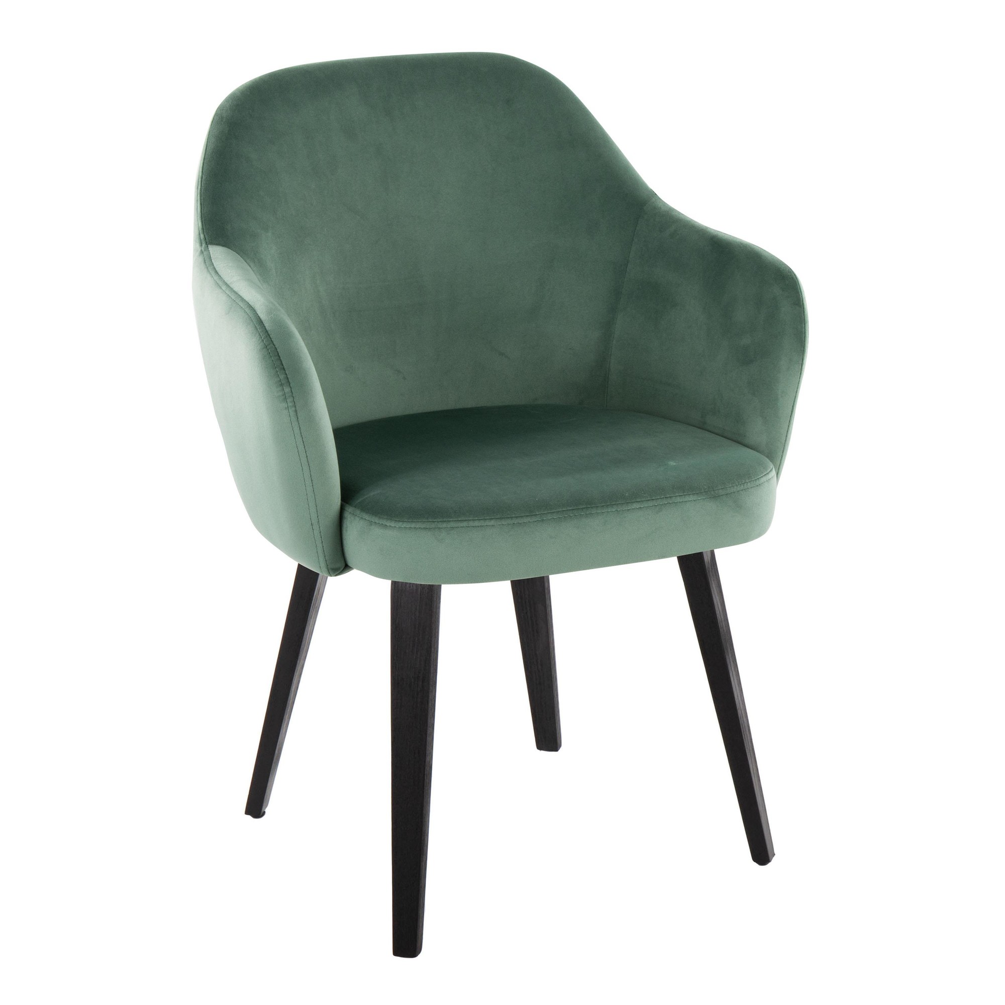 Buena Black Wood Green Velvet Contemporary Dining Chairs (Set of 2) 3 Buena Black Wood Green Velvet Contemporary Dining Chairs (Set of 2) - Image 3