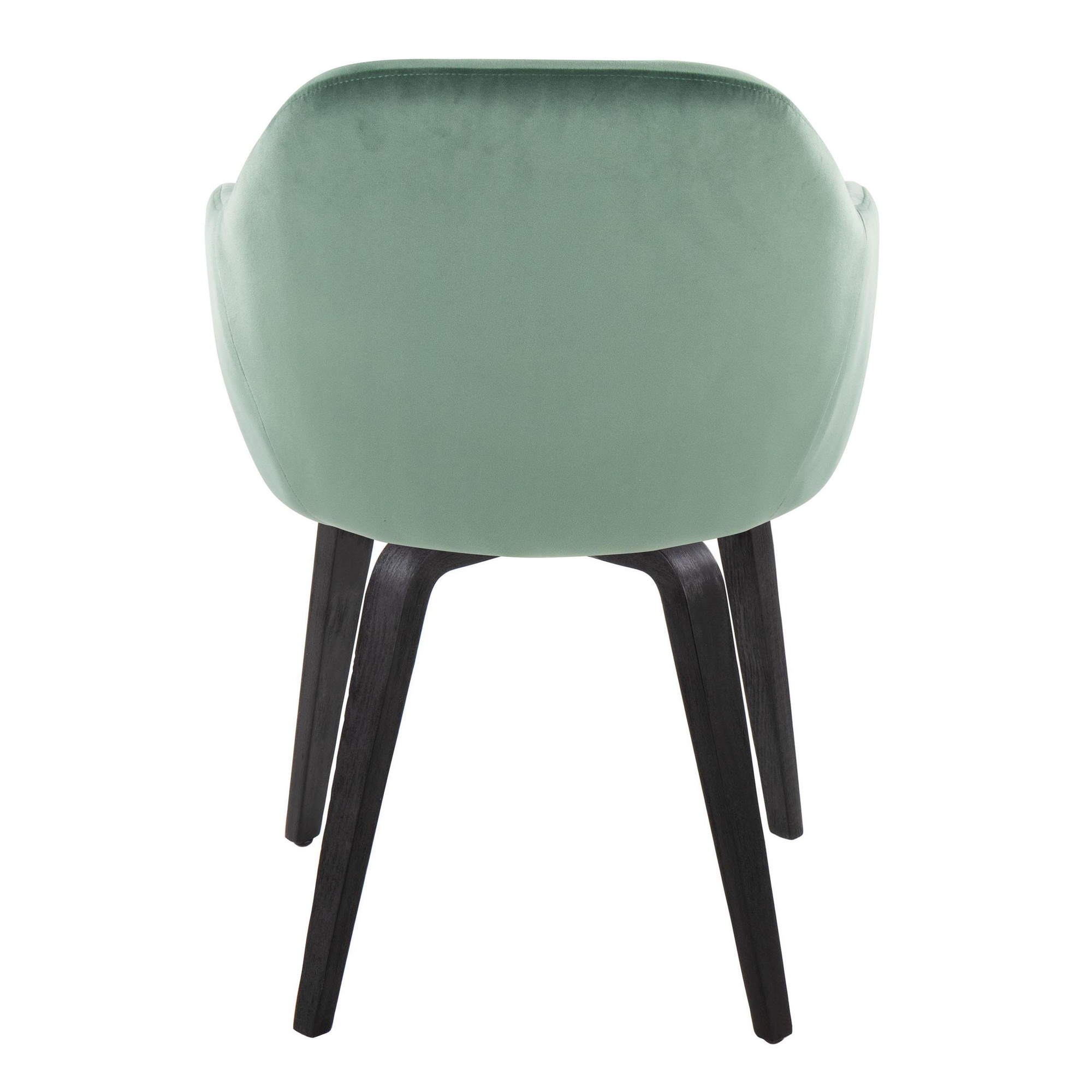 Buena Black Wood Green Velvet Contemporary Dining Chairs (Set of 2) 6 Buena Black Wood Green Velvet Contemporary Dining Chairs (Set of 2) - Image 6
