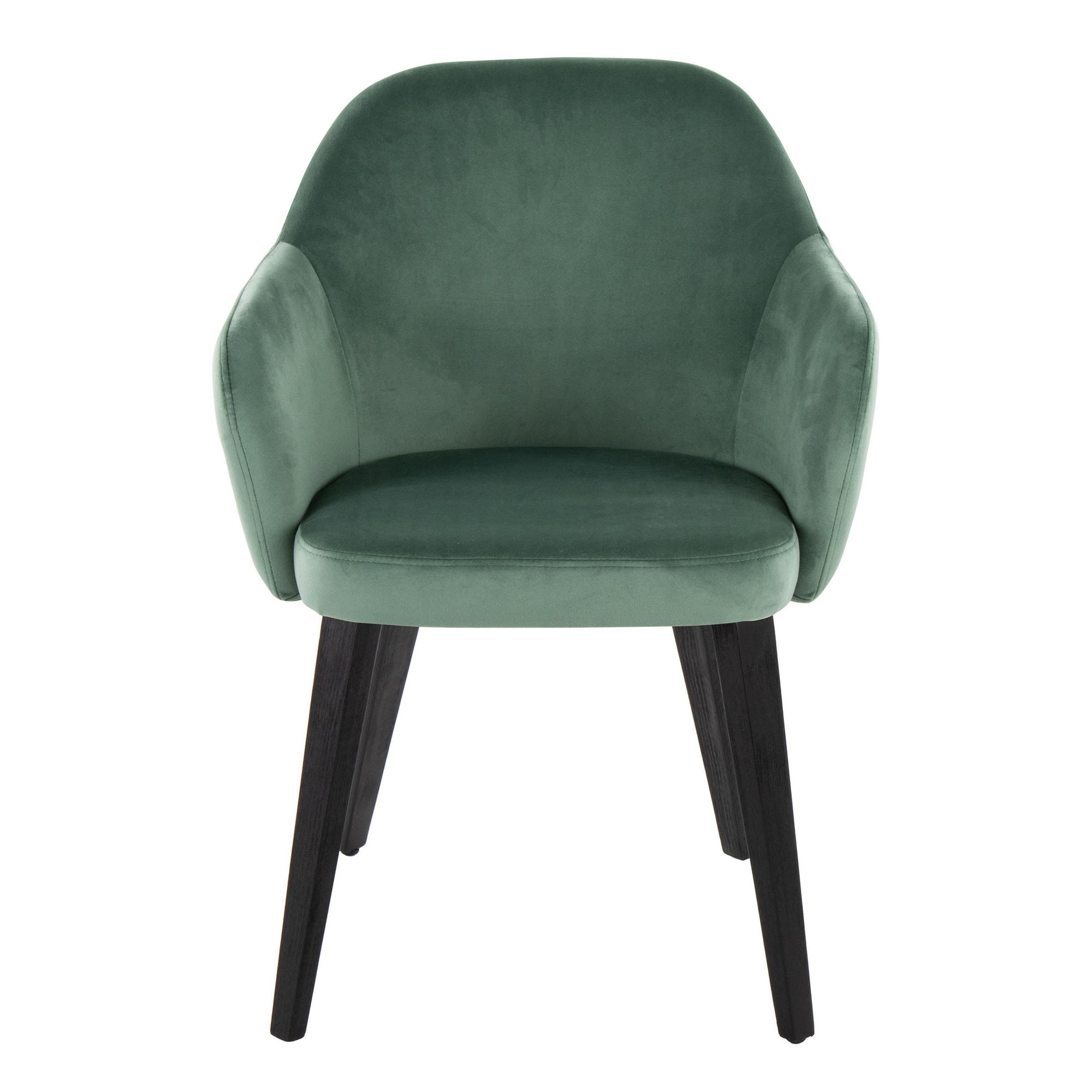 Buena Black Wood Green Velvet Contemporary Dining Chairs (Set of 2) 7 Buena Black Wood Green Velvet Contemporary Dining Chairs (Set of 2) - Image 7