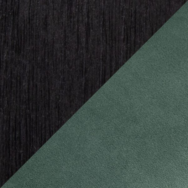 Buena Black Wood Green Velvet Contemporary Dining Chairs Set of 2 8