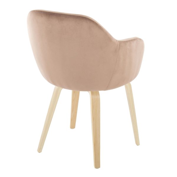 Buena Brown Velvet Contemporary Dining Chairs Set of 2 4