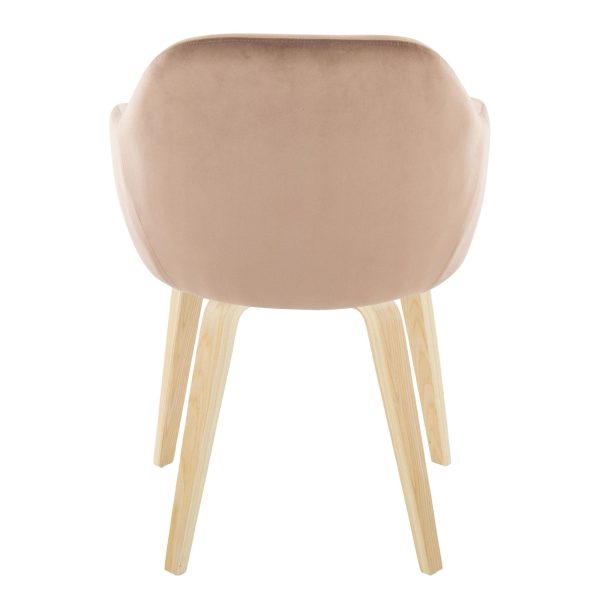 Buena Brown Velvet Contemporary Dining Chairs Set of 2 5