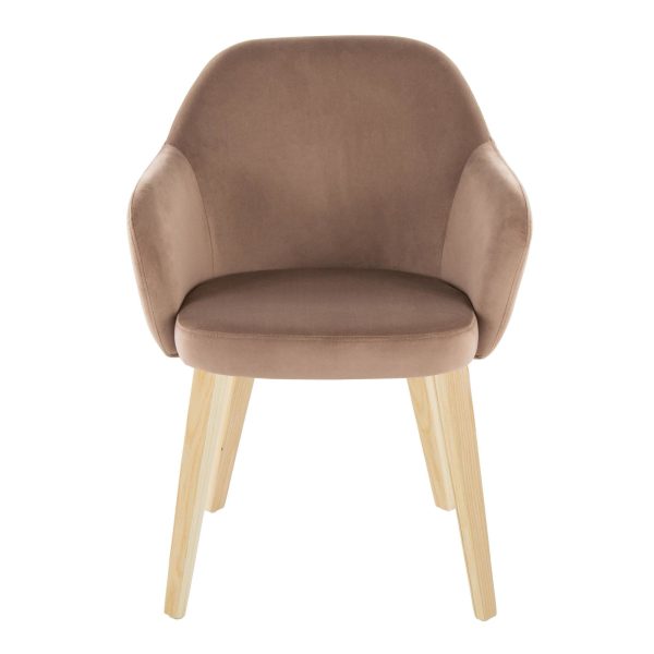 Buena Brown Velvet Contemporary Dining Chairs Set of 2 6