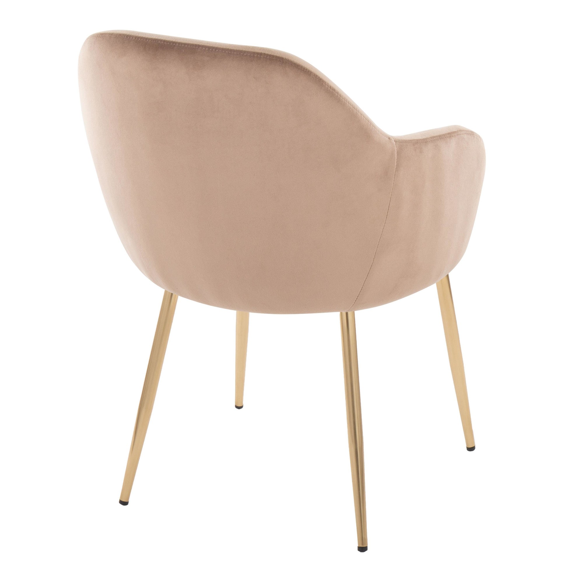 Buena Brown Velvet Gold Contemporary Dining Chairs (Set of 2) 5 Buena Brown Velvet Gold Contemporary Dining Chairs (Set of 2) - Image 5