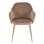 Buena Brown Velvet Gold Contemporary Dining Chairs (Set of 2) 16 Buena Brown Velvet Gold Contemporary Dining Chairs (Set of 2)