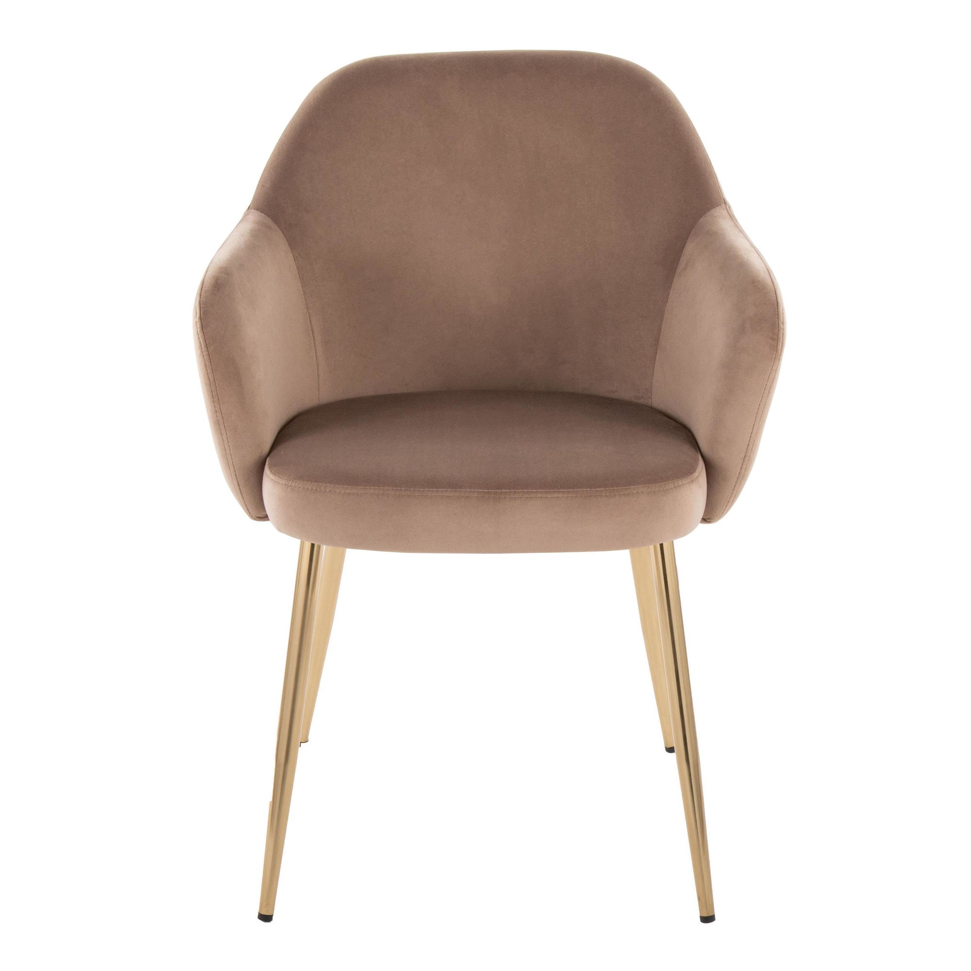 Buena Brown Velvet Gold Contemporary Dining Chairs (Set of 2) 7 Buena Brown Velvet Gold Contemporary Dining Chairs (Set of 2) - Image 7