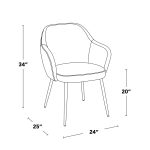 Buena Brown Velvet Gold Contemporary Dining Chairs (Set of 2) 17 Buena Brown Velvet Gold Contemporary Dining Chairs (Set of 2)