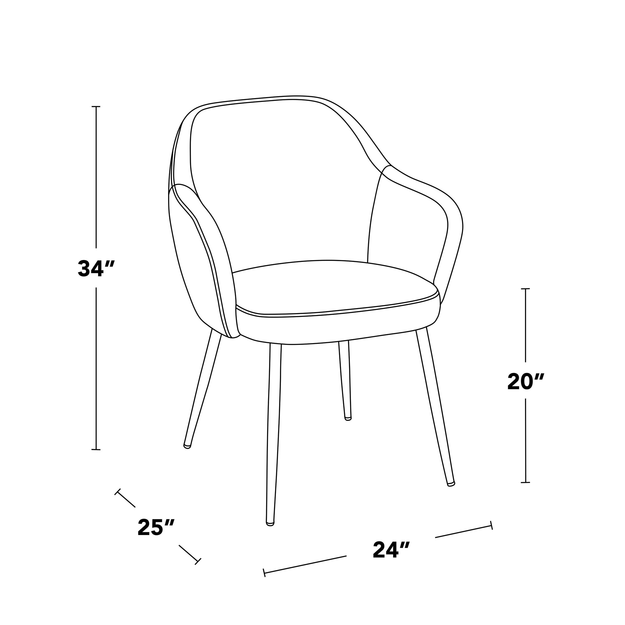 Buena Brown Velvet Gold Contemporary Dining Chairs (Set of 2) 8 Buena Brown Velvet Gold Contemporary Dining Chairs (Set of 2) - Image 8