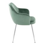 Buena Chrome Green Velvet Contemporary Dining Chairs (Set of 2) 13 Buena Chrome Green Velvet Contemporary Dining Chairs (Set of 2)