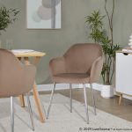 Buena Contemporary Brown Velvet Dining Chairs Chrome Metal (Set of 2) 9 Buena Contemporary Brown Velvet Dining Chairs Chrome Metal (Set of 2)
