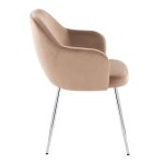 Buena Contemporary Brown Velvet Dining Chairs Chrome Metal (Set of 2) 11 Buena Contemporary Brown Velvet Dining Chairs Chrome Metal (Set of 2)