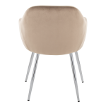 Buena Contemporary Brown Velvet Dining Chairs Chrome Metal (Set of 2) 13 Buena Contemporary Brown Velvet Dining Chairs Chrome Metal (Set of 2)
