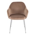 Buena Contemporary Brown Velvet Dining Chairs Chrome Metal (Set of 2) 14 Buena Contemporary Brown Velvet Dining Chairs Chrome Metal (Set of 2)