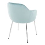 Buena Contemporary Light Blue Velvet Dining Chairs Chrome (Set of 2) 14 Buena Contemporary Light Blue Velvet Dining Chairs Chrome (Set of 2)