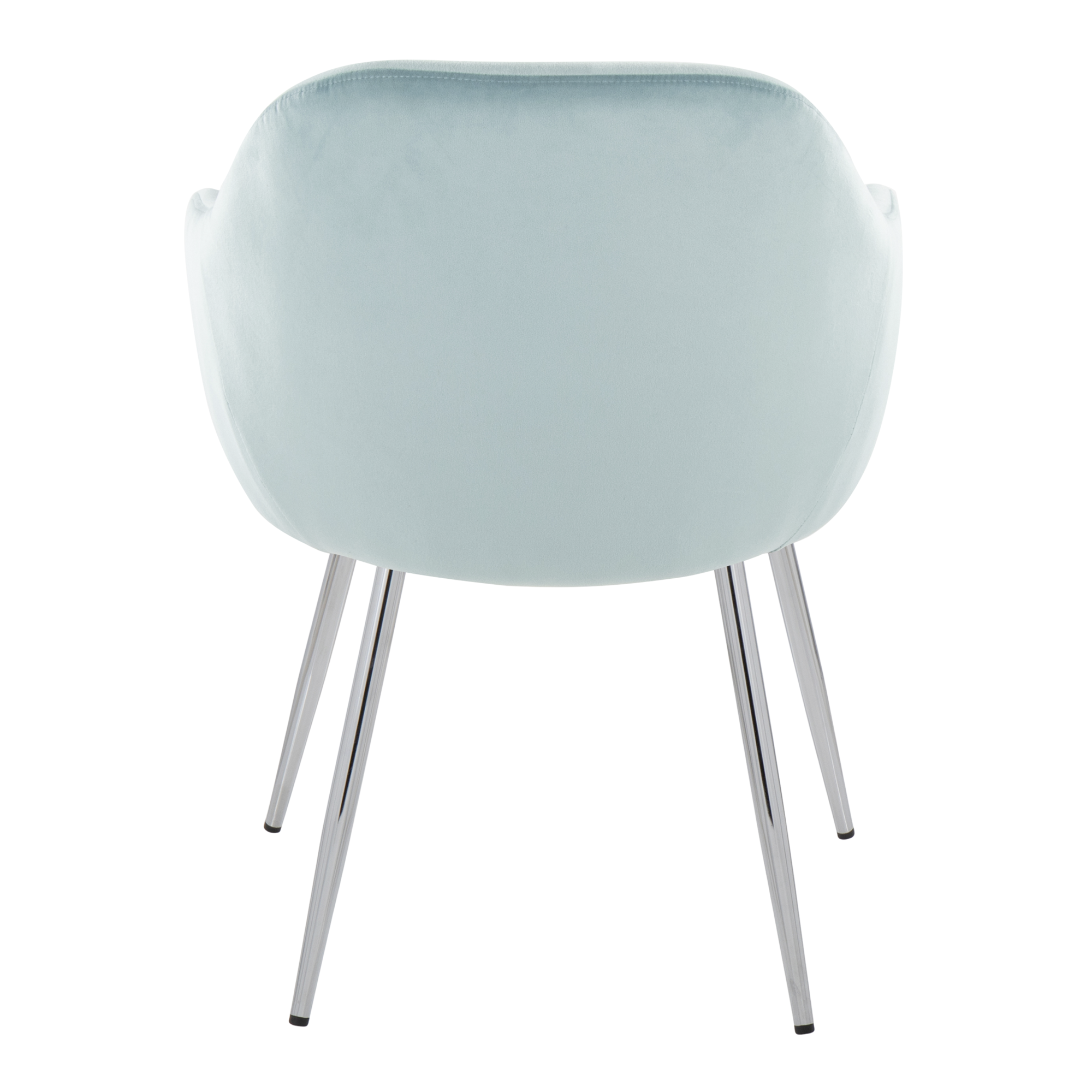 Buena Contemporary Light Blue Velvet Dining Chairs Chrome (Set of 2) 6 Buena Contemporary Light Blue Velvet Dining Chairs Chrome (Set of 2) - Image 6