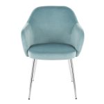 Buena Contemporary Light Blue Velvet Dining Chairs Chrome (Set of 2) 16 Buena Contemporary Light Blue Velvet Dining Chairs Chrome (Set of 2)