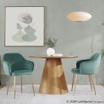 Buena Gold and Green Velvet Contemporary Dining Chairs (Set of 2) 10 Buena Gold and Green Velvet Contemporary Dining Chairs (Set of 2)