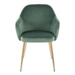 Buena Gold and Green Velvet Contemporary Dining Chairs (Set of 2) 16 Buena Gold and Green Velvet Contemporary Dining Chairs (Set of 2)