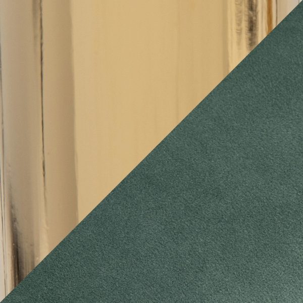 Buena Gold and Green Velvet Contemporary Dining Chairs Set of 2 8