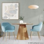 Buena Gold and Light Blue Velvet Contemporary Dining Chairs (Set of 2) 10 Buena Gold and Light Blue Velvet Contemporary Dining Chairs (Set of 2)