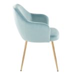 Buena Gold and Light Blue Velvet Contemporary Dining Chairs (Set of 2) 13 Buena Gold and Light Blue Velvet Contemporary Dining Chairs (Set of 2)