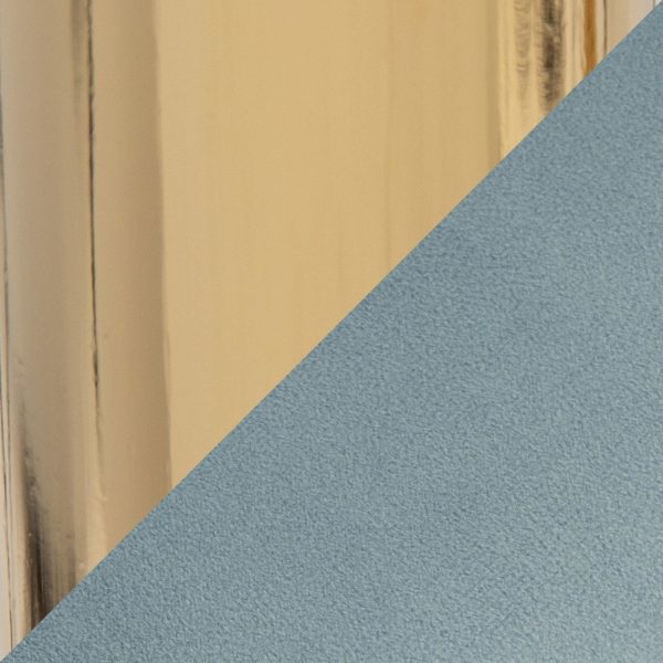Buena Gold and Light Blue Velvet Contemporary Dining Chairs Set of 2 8