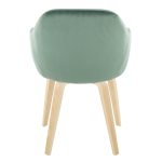 Buena Green Velvet Contemporary Dining Chairs Natural Wood (Set of 2) 15 Buena Green Velvet Contemporary Dining Chairs Natural Wood (Set of 2)