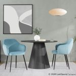 Buena Light Blue Velvet Contemporary Dining Chairs Black Metal (Set of 2) 10 Buena Light Blue Velvet Contemporary Dining Chairs Black Metal (Set of 2)