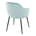 Buena Light Blue Velvet Contemporary Dining Chairs Black Metal (Set of 2) 14 Buena Light Blue Velvet Contemporary Dining Chairs Black Metal (Set of 2)