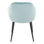 Buena Light Blue Velvet Contemporary Dining Chairs Black Metal (Set of 2) 15 Buena Light Blue Velvet Contemporary Dining Chairs Black Metal (Set of 2)
