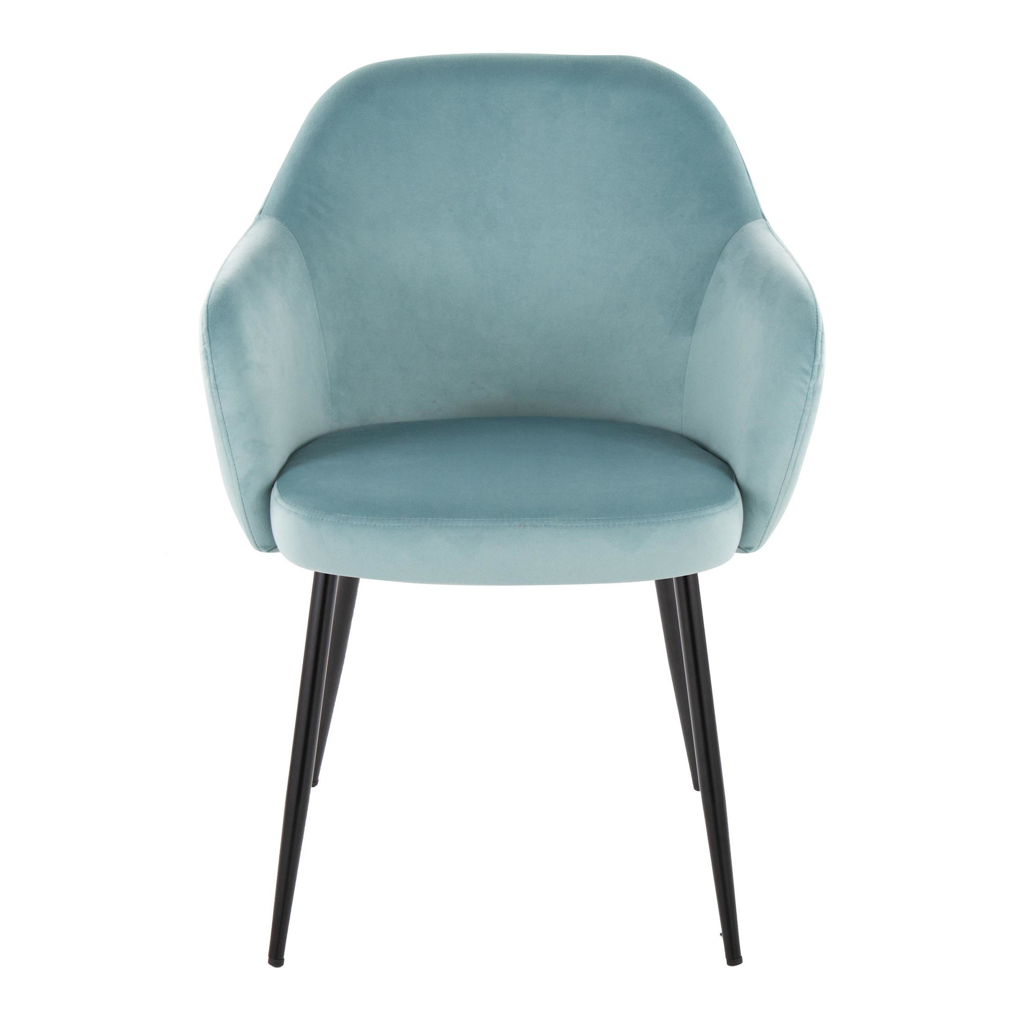 Buena Light Blue Velvet Contemporary Dining Chairs Black Metal (Set of 2) 7 Buena Light Blue Velvet Contemporary Dining Chairs Black Metal (Set of 2) - Image 7
