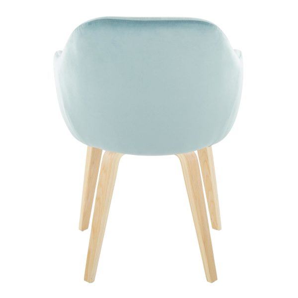 Buena Light Blue Velvet Contemporary Dining Chairs Set of 2 5