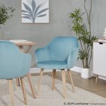 Buena Light Blue Velvet Whitewashed Wood Contemporary Dining Chairs (Set of 2) 10 Buena Light Blue Velvet Whitewashed Wood Contemporary Dining Chairs (Set of 2)
