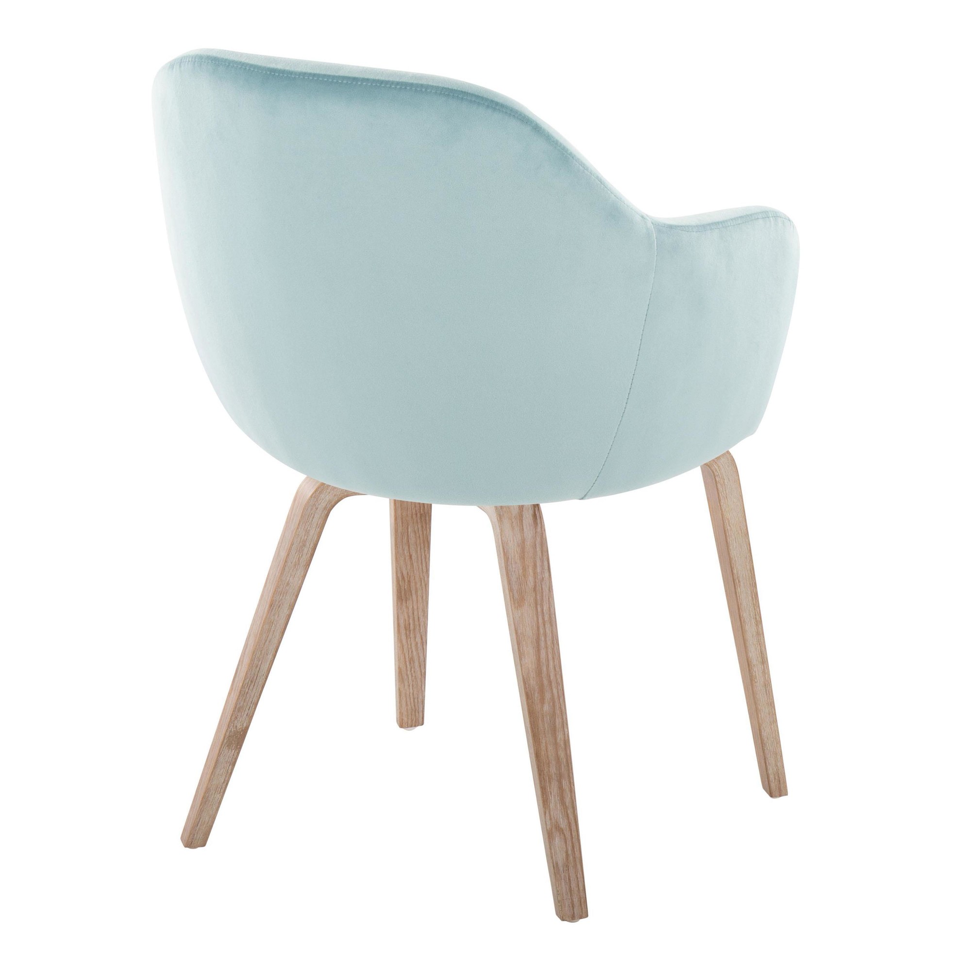 Buena Light Blue Velvet Whitewashed Wood Contemporary Dining Chairs (Set of 2) 5 Buena Light Blue Velvet Whitewashed Wood Contemporary Dining Chairs (Set of 2) - Image 5