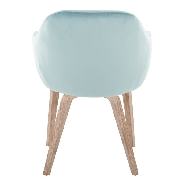 Buena Light Blue Velvet Whitewashed Wood Contemporary Dining Chairs Set of 2 5