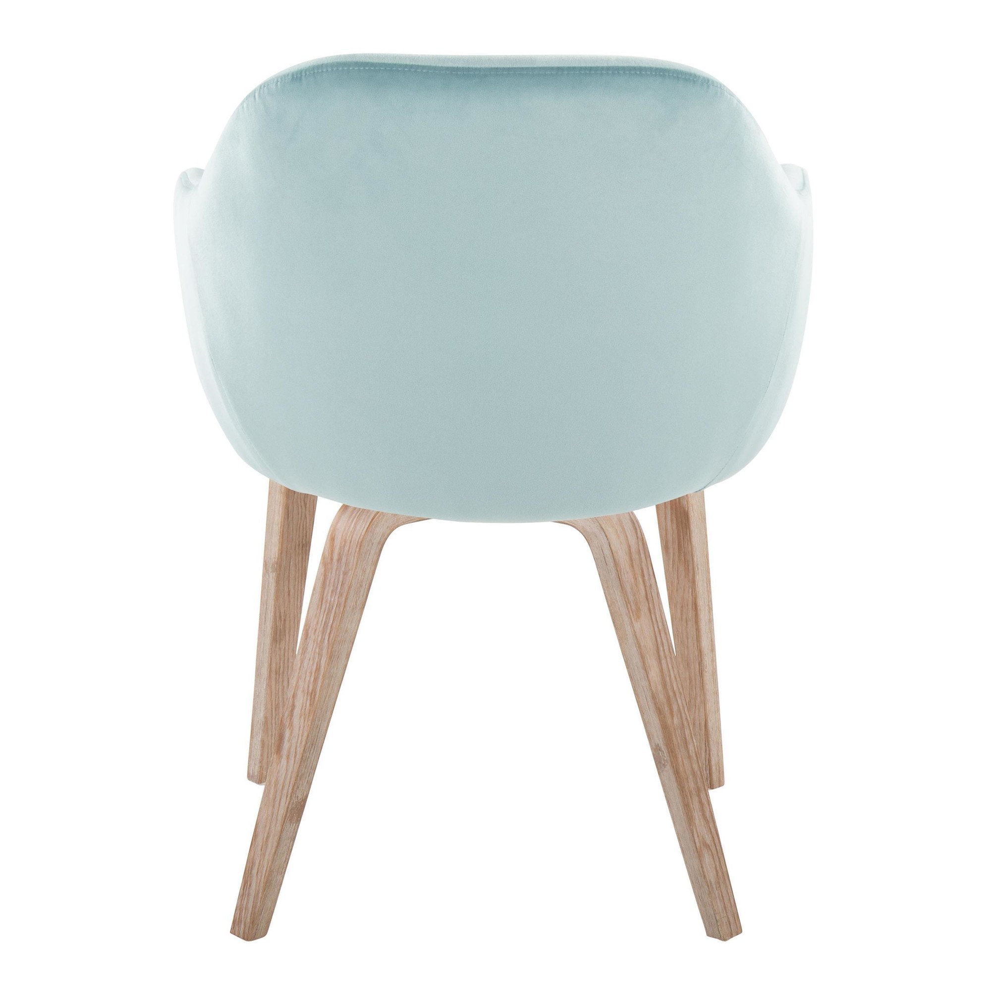 Buena Light Blue Velvet Whitewashed Wood Contemporary Dining Chairs (Set of 2) 6 Buena Light Blue Velvet Whitewashed Wood Contemporary Dining Chairs (Set of 2) - Image 6