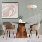 Buena Walnut Wood Brown Velvet Contemporary Dining Chairs (Set of 2) 10 Buena Walnut Wood Brown Velvet Contemporary Dining Chairs (Set of 2)