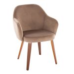 Buena Walnut Wood Brown Velvet Contemporary Dining Chairs (Set of 2) 12 Buena Walnut Wood Brown Velvet Contemporary Dining Chairs (Set of 2)