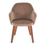 Buena Walnut Wood Brown Velvet Contemporary Dining Chairs (Set of 2) 16 Buena Walnut Wood Brown Velvet Contemporary Dining Chairs (Set of 2)
