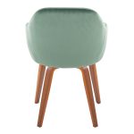 Buena Walnut Wood and Green Velvet Contemporary Dining Chairs (Set of 2) 15 Buena Walnut Wood and Green Velvet Contemporary Dining Chairs (Set of 2)