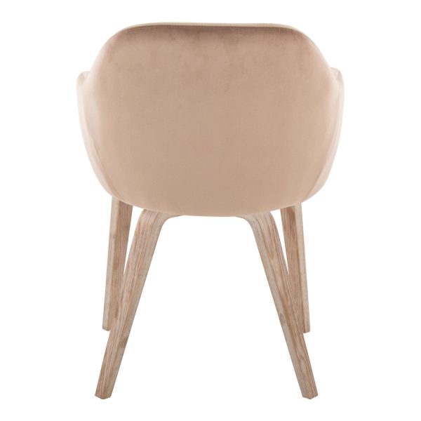 Buena Whitewashed Wood Brown Velvet Contemporary Dining Chairs Set of 2 5