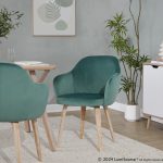 Buena Whitewashed Wood and Green Velvet Contemporary Dining Chairs (Set of 2) 10 Buena Whitewashed Wood and Green Velvet Contemporary Dining Chairs (Set of 2)