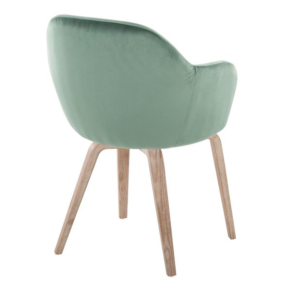 Buena Whitewashed Wood and Green Velvet Contemporary Dining Chairs Set of 2 4