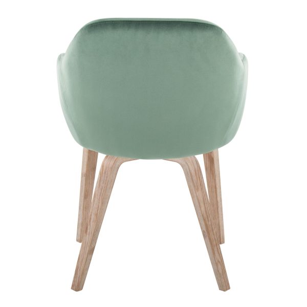 Buena Whitewashed Wood and Green Velvet Contemporary Dining Chairs Set of 2 5