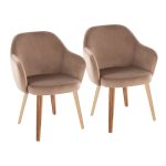 Buena Zebra Wood Brown Velvet Contemporary Dining Chairs (Set of 2) 11 Buena Zebra Wood Brown Velvet Contemporary Dining Chairs (Set of 2)