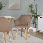 Buena Zebra Wood Brown Velvet Contemporary Dining Chairs (Set of 2) 10 Buena Zebra Wood Brown Velvet Contemporary Dining Chairs (Set of 2)