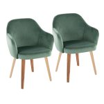 Buena Zebra Wood Green Velvet Contemporary Dining Chairs (Set of 2) 11 Buena Zebra Wood Green Velvet Contemporary Dining Chairs (Set of 2)